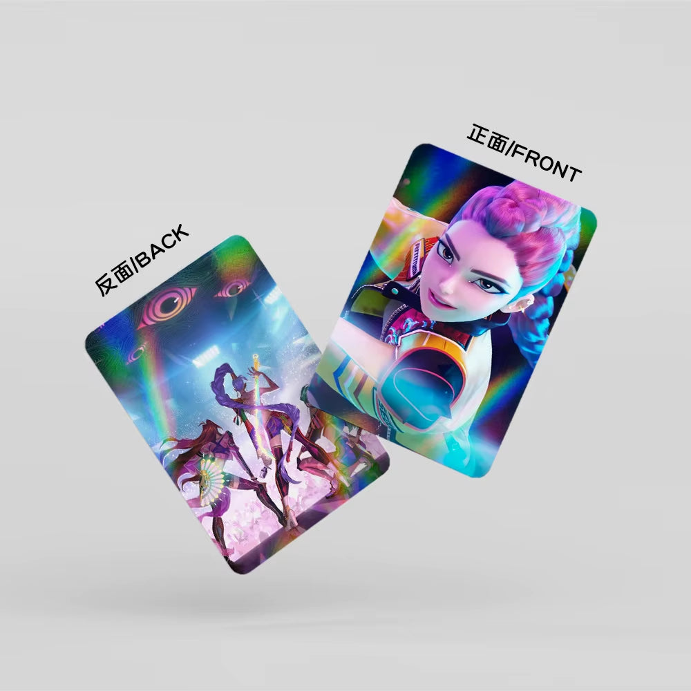 New Kpop Demon Hunters 30 Laser Cards K-POP Witch Hunt Cartoon Series Accessories LOMO Small Cards