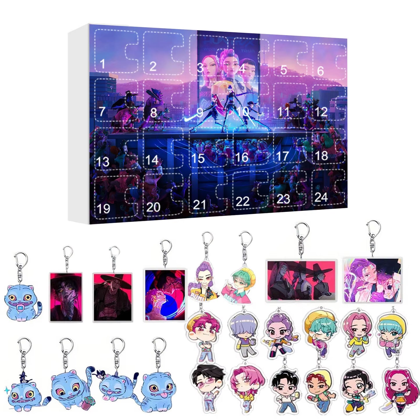 New Kpop Demon Hunters Advent Calendar K Pop Demon Hunters Rumi Mira Zoey Tiger Christmas Countdown Advent Calendar Gift 24 Days