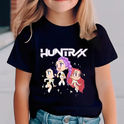 Kpop Demon Hunters Children'S Clothing Short Sleeve T-Shirt Cute Kpop Demon Hunters Tiger Harajuku Tshirt for Boys Girls