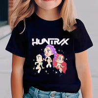 Kpop Demon Hunters Children'S Clothing Short Sleeve T-Shirt Cute Kpop Demon Hunters Tiger Harajuku Tshirt for Boys Girls