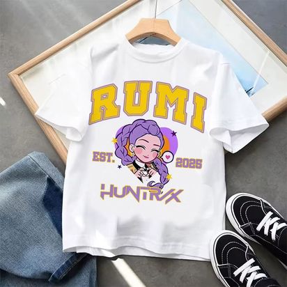 Kpop Demon Hunters Children'S Clothing Short Sleeve T-Shirt Kpop Demon Hunters Tiger Harajuku Tshirt for Boys Girls Gift