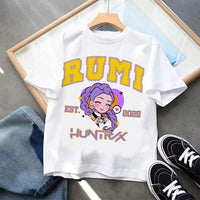 Kpop Demon Hunters Children'S Clothing Short Sleeve T-Shirt Kpop Demon Hunters Tiger Harajuku Tshirt for Boys Girls Gift