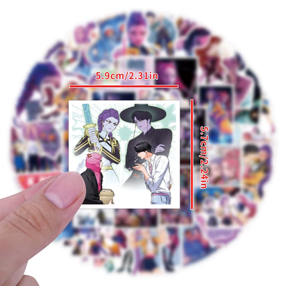 56Pcs Skateboard Waterproof Decal New Anime Kpop Demon Hunters Stickers DIY Stickers Scrapbooking Phone Luggage