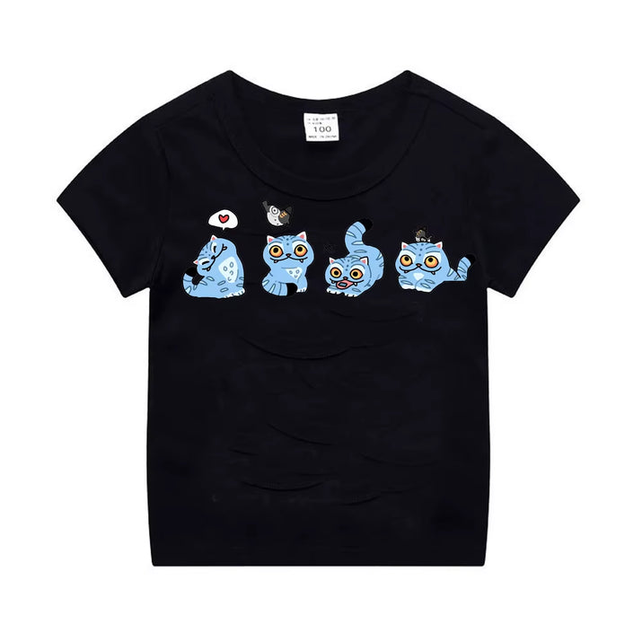 Kpop Demon Hunters Children'S Clothing Short Sleeve T-Shirt Cute Kpop Demon Hunters Tiger Harajuku Tshirt for Boys Girls