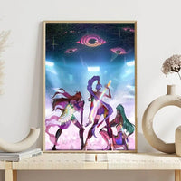 Movie Kpop Demon Hunters Poster Self Adhesive Painting Living Room Office Decoration Bedroom Home Wall Sticker Prints