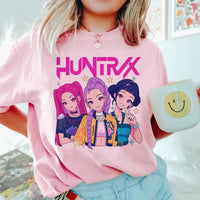 Anime Kpop Demon Hunters T-Shirt Tops for Children Casual Loose Girl Boy Clothing round Neck Short Sleeve Street Style T-Shirts