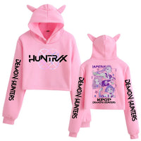 Kpop Demon Hunters - Crop Tops Long Sleeve, Cat Ears Hoodie for Adults