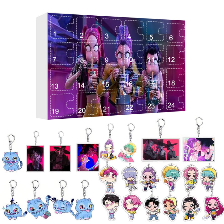 New Kpop Demon Hunters Advent Calendar K Pop Demon Hunters Rumi Mira Zoey Tiger Christmas Countdown Advent Calendar Gift 24 Days