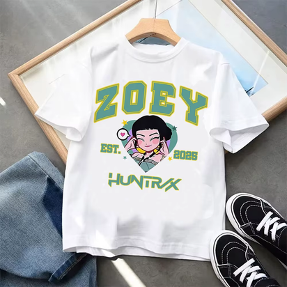 Kpop Demon Hunters Children'S Clothing Short Sleeve T-Shirt Kpop Demon Hunters Tiger Harajuku Tshirt for Boys Girls Gift