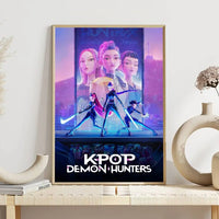 Movie Kpop Demon Hunters Poster Self Adhesive Painting Living Room Office Decoration Bedroom Home Wall Sticker Prints