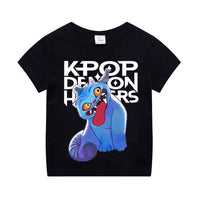 Kpop Demon Hunters Children'S Clothing Short Sleeve T-Shirt Cute Kpop Demon Hunters Tiger Harajuku Tshirt for Boys Girls