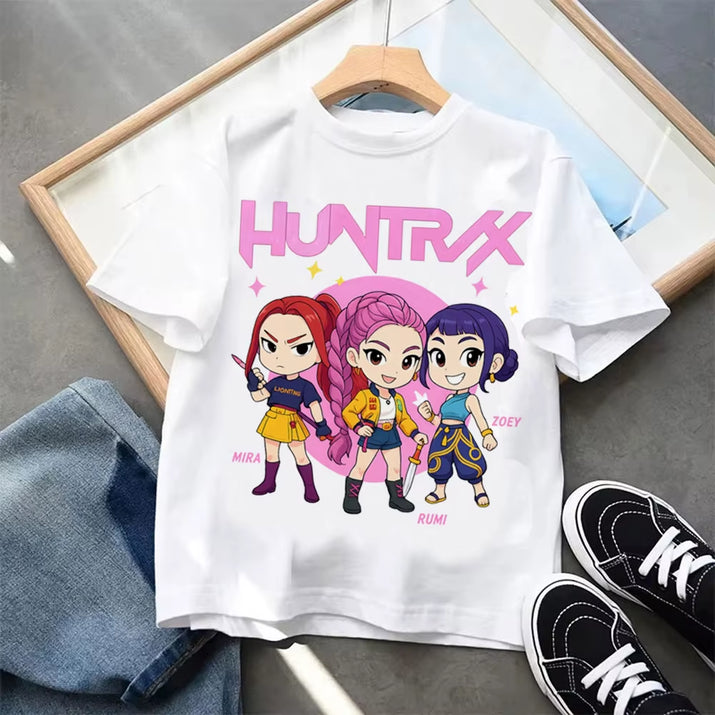 Kpop Demon Hunters Children'S Clothing Short Sleeve T-Shirt Kpop Demon Hunters Tiger Harajuku Tshirt for Boys Girls Gift