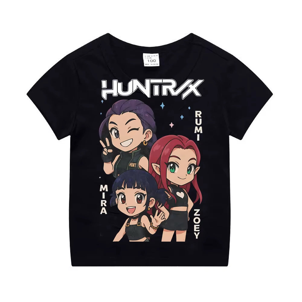Kpop Demon Hunters Children'S Clothing Short Sleeve T-Shirt Cute Kpop Demon Hunters Tiger Harajuku Tshirt for Boys Girls
