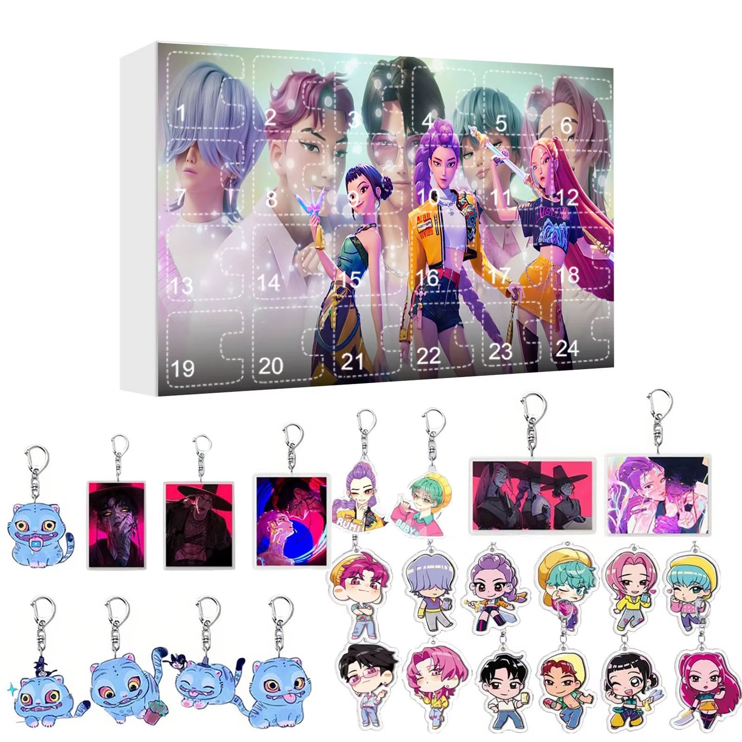 New Kpop Demon Hunters Advent Calendar K Pop Demon Hunters Rumi Mira Zoey Tiger Christmas Countdown Advent Calendar Gift 24 Days