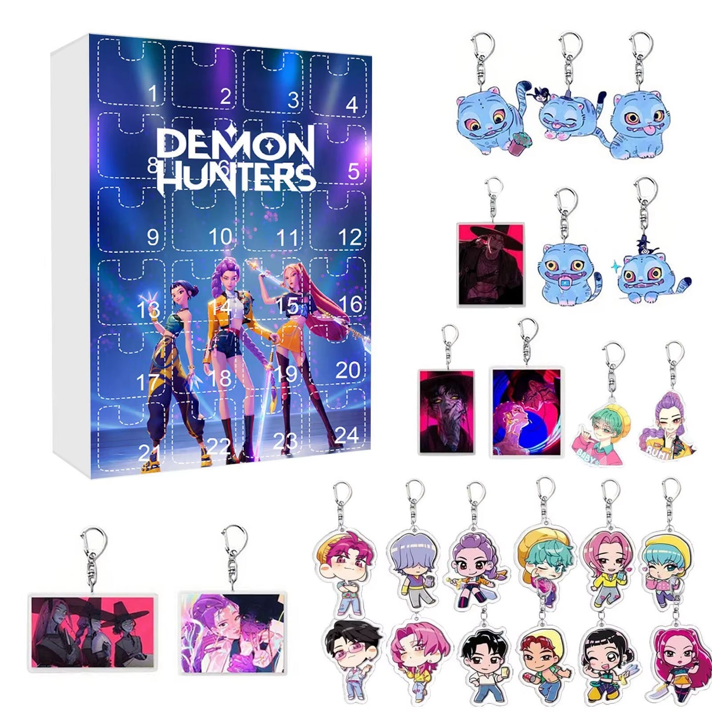 New Kpop Demon Hunters Advent Calendar K Pop Demon Hunters Rumi Mira Zoey Tiger Christmas Countdown Advent Calendar Gift 24 Days