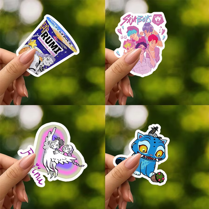 60Pcs Kpop Demon Hunters Stickers Kpop Demon Hunters DIY Stickers Scrapbooking Phone Luggage Skateboard Waterproof Decals