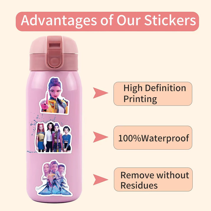 56Pcs Skateboard Waterproof Decal New Anime Kpop Demon Hunters Stickers DIY Stickers Scrapbooking Phone Luggage