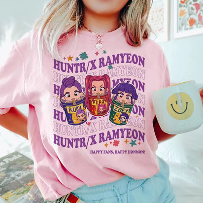 Anime Kpop Demon Hunters T-Shirt Tops for Children Casual Loose Girl Boy Clothing round Neck Short Sleeve Street Style T-Shirts